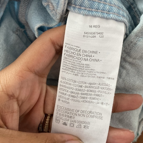 Levi’s BIG GIRLS DENIM Shortall - Size 16 (Woman’s XS) - Picture 11 of 11